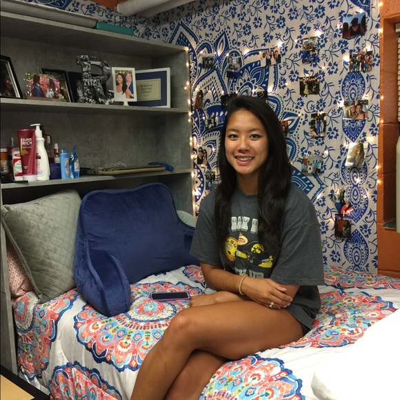 DECORATIVE DORM OVER BED SHELVING UNIT MARBLE GRAY - Picture 5 of 6